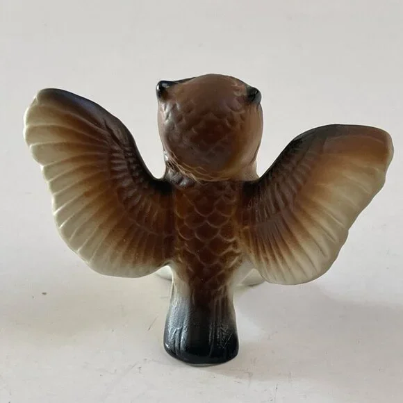 Vintage Miniature Bone China Owl Japan Home Decor Mini Figure Bird - Picture 3 of 7